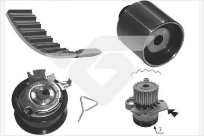 Водяной насос + комплект зубчатого ремня HUTCHINSON KH 194WP67